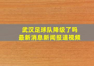 武汉足球队降级了吗最新消息新闻报道视频