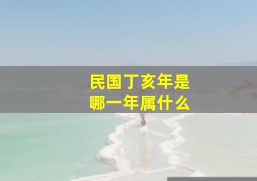 民国丁亥年是哪一年属什么