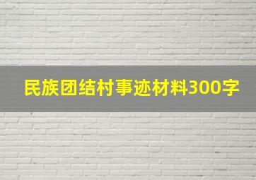 民族团结村事迹材料300字