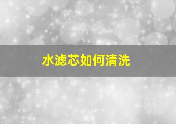 水滤芯如何清洗