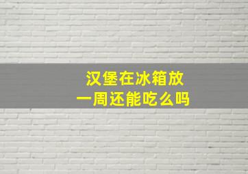 汉堡在冰箱放一周还能吃么吗