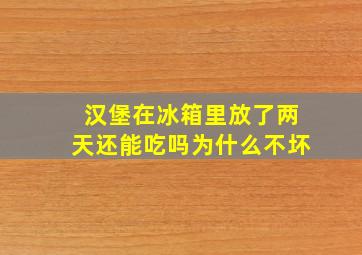 汉堡在冰箱里放了两天还能吃吗为什么不坏