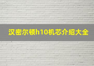 汉密尔顿h10机芯介绍大全