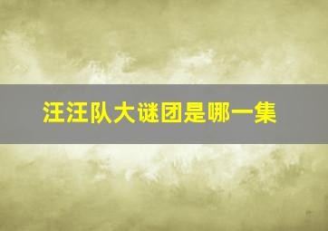 汪汪队大谜团是哪一集