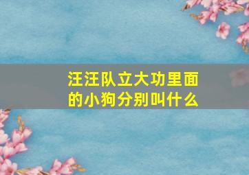 汪汪队立大功里面的小狗分别叫什么