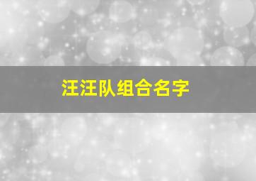 汪汪队组合名字