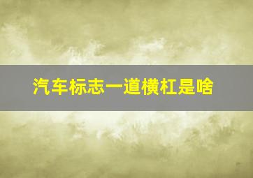 汽车标志一道横杠是啥