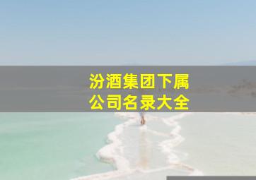 汾酒集团下属公司名录大全