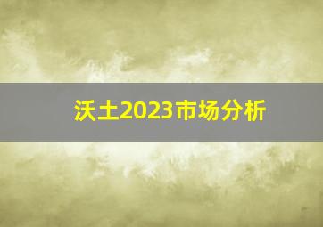 沃土2023市场分析