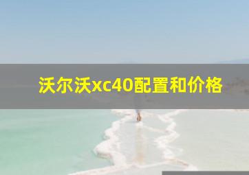 沃尔沃xc40配置和价格