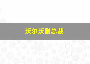 沃尔沃副总裁