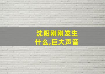 沈阳刚刚发生什么,巨大声音