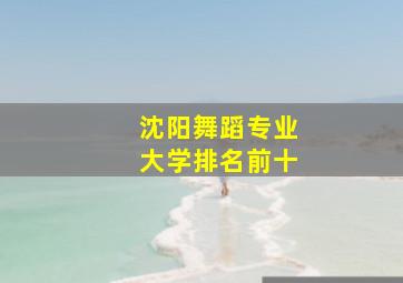 沈阳舞蹈专业大学排名前十