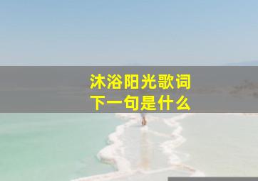 沐浴阳光歌词下一句是什么