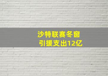 沙特联赛冬窗引援支出12亿