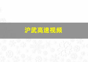 沪武高速视频