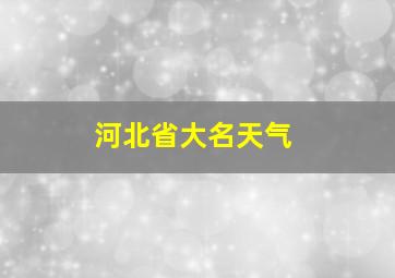 河北省大名天气