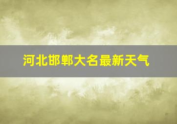 河北邯郸大名最新天气