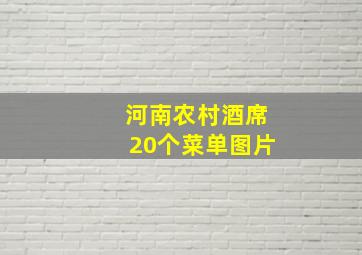 河南农村酒席20个菜单图片