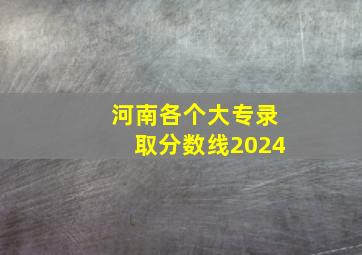 河南各个大专录取分数线2024