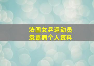 法国女乒运动员袁嘉楠个人资料