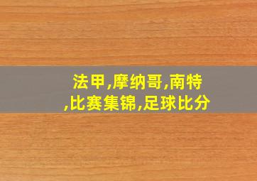 法甲,摩纳哥,南特,比赛集锦,足球比分