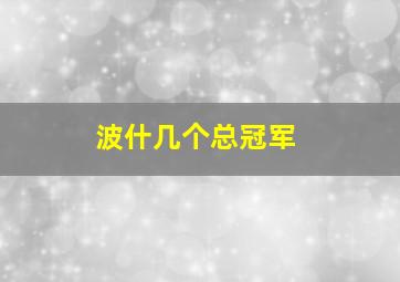 波什几个总冠军