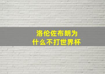 洛伦佐布朗为什么不打世界杯