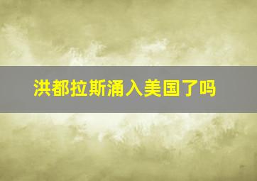 洪都拉斯涌入美国了吗