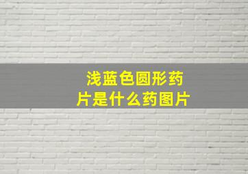 浅蓝色圆形药片是什么药图片