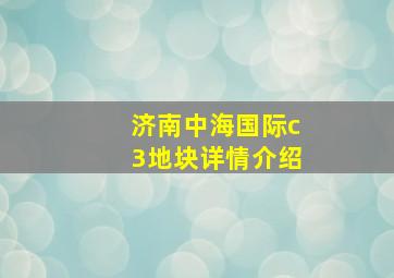 济南中海国际c3地块详情介绍