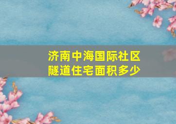 济南中海国际社区隧道住宅面积多少