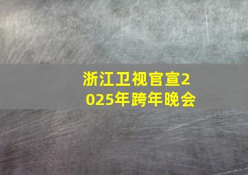 浙江卫视官宣2025年跨年晚会