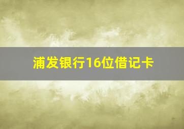 浦发银行16位借记卡