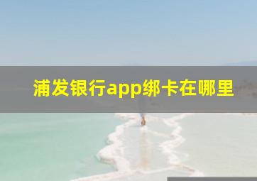 浦发银行app绑卡在哪里