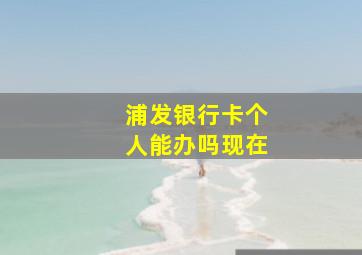 浦发银行卡个人能办吗现在