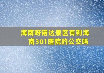 海南呀诺达景区有到海南301医院的公交吗