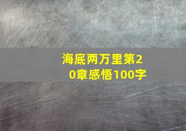 海底两万里第20章感悟100字