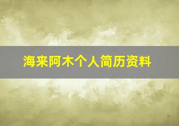 海来阿木个人简历资料