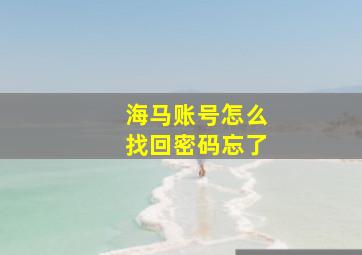 海马账号怎么找回密码忘了