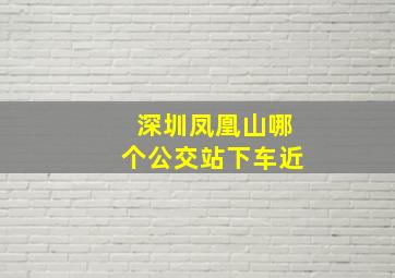 深圳凤凰山哪个公交站下车近