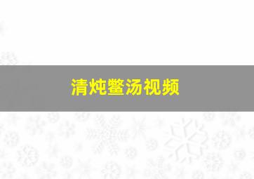 清炖鳖汤视频