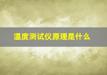 温度测试仪原理是什么