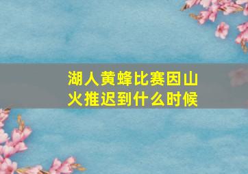 湖人黄蜂比赛因山火推迟到什么时候