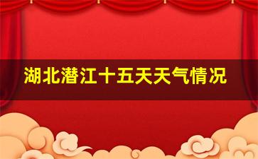 湖北潜江十五天天气情况