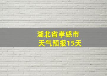 湖北省孝感市天气预报15天