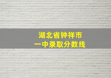 湖北省钟祥市一中录取分数线