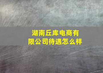 湖南丘库电商有限公司待遇怎么样