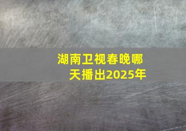 湖南卫视春晚哪天播出2025年