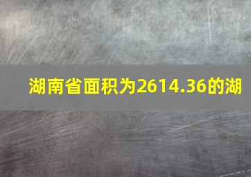 湖南省面积为2614.36的湖